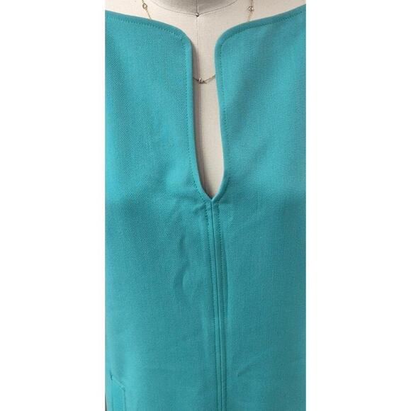 Trina Turk Penny Dress Aqua Green Shift Dress Zipper Back Fully Lined Sz 4 NWOT - Picture 6 of 7